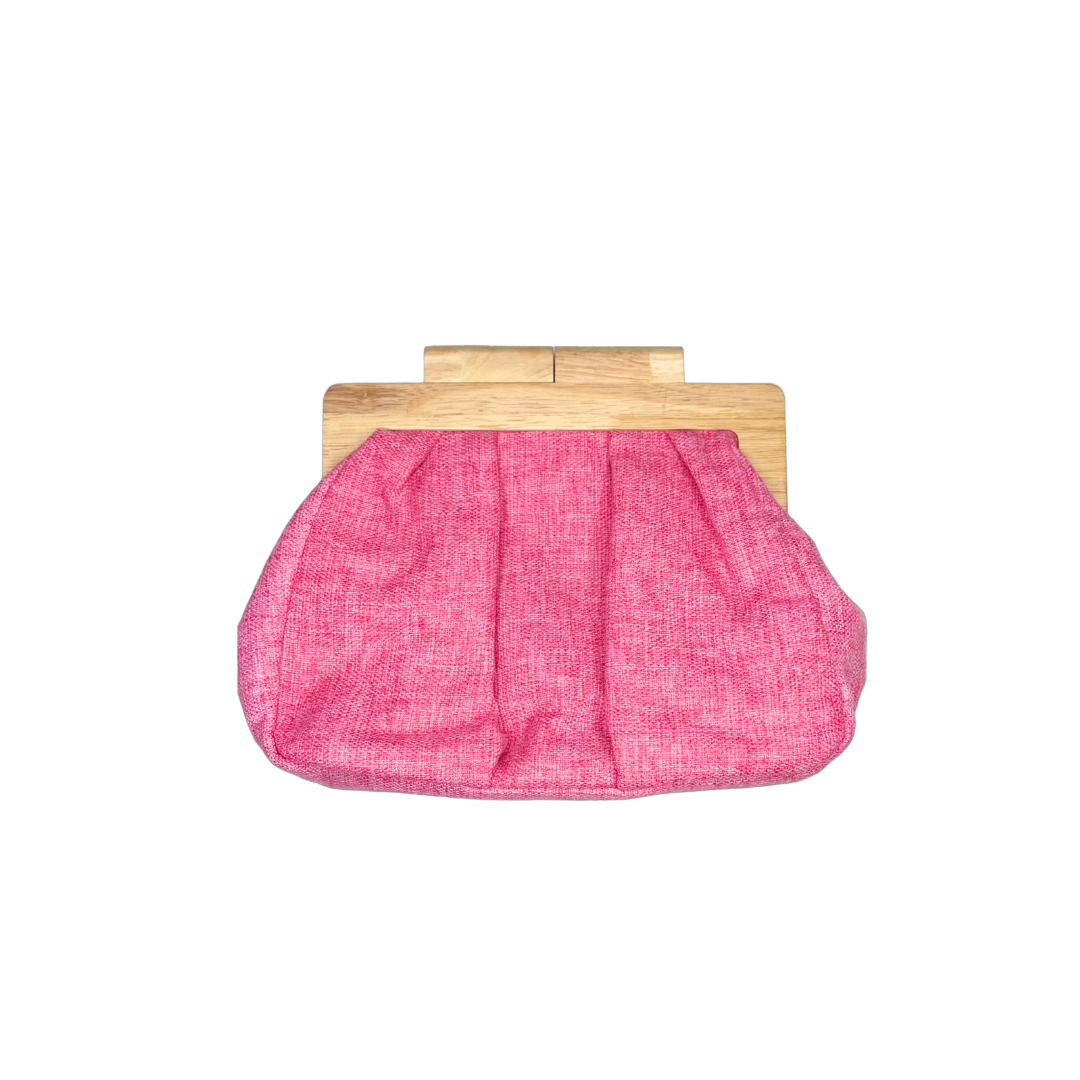 Pink Linen Clutch