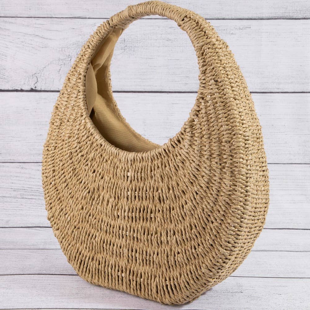 Basket Weave Round Handbag