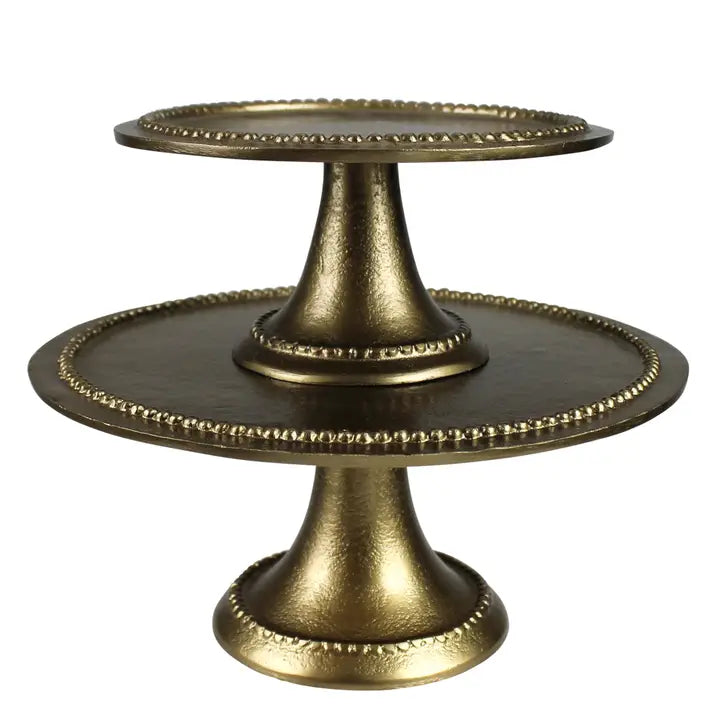 Brass Beaded Cake Stand