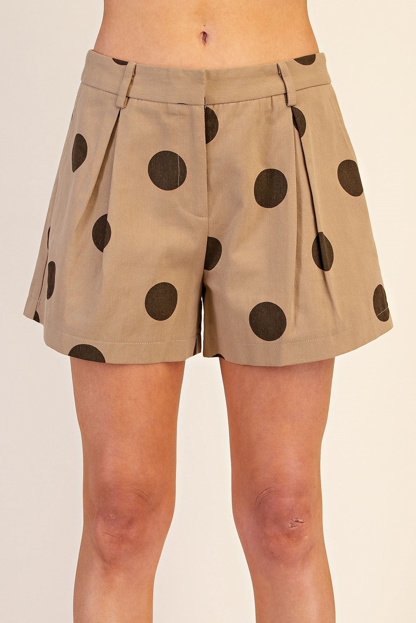 Polka Dot Cropped Jacket & High Waist Shorts
