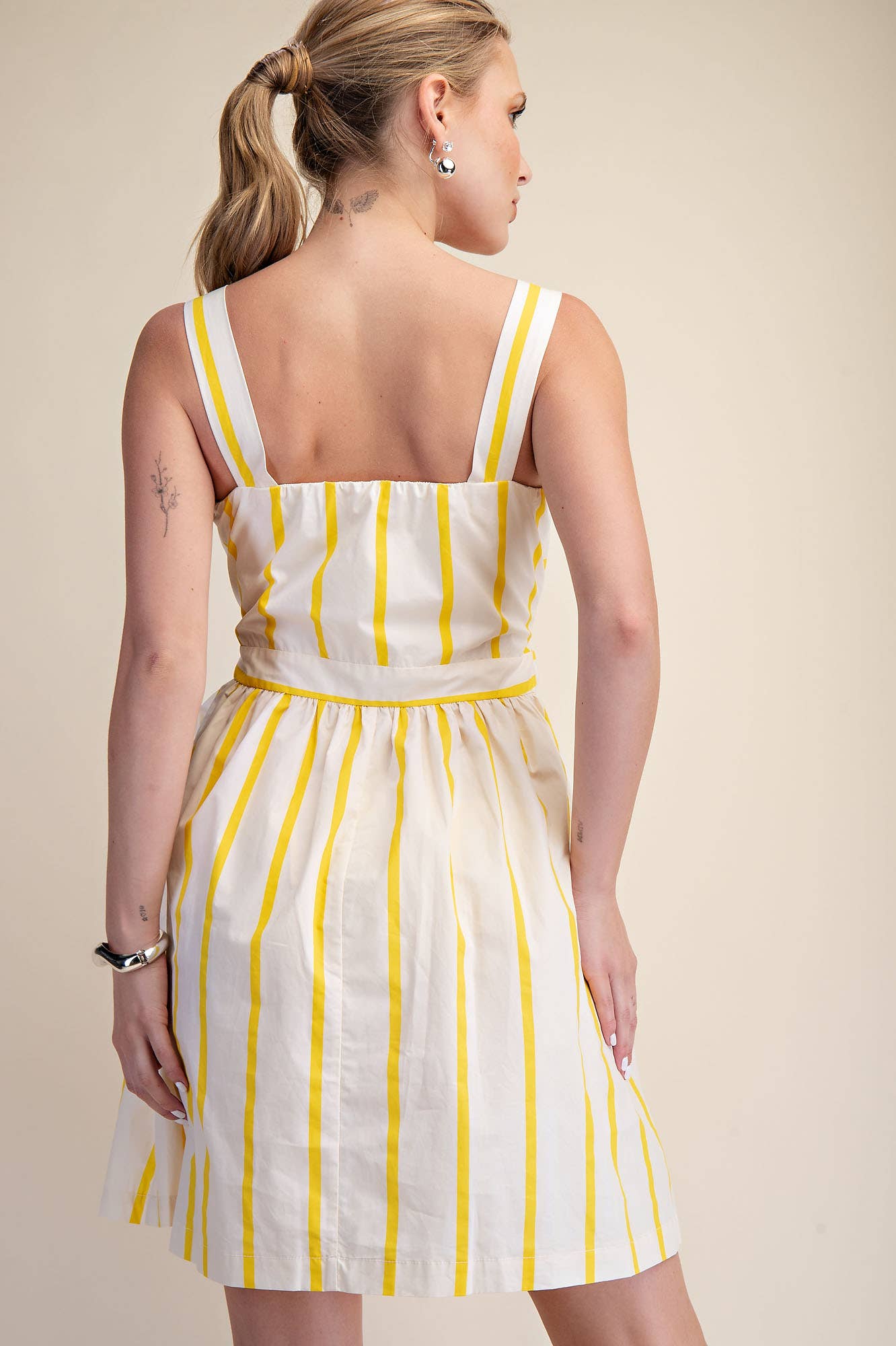 Tie Front Stripe Mini Dress
