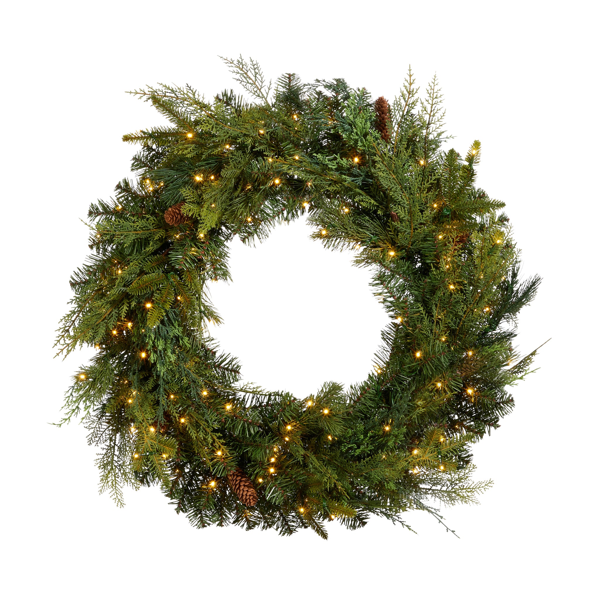 Pine Wreath with LED Lights