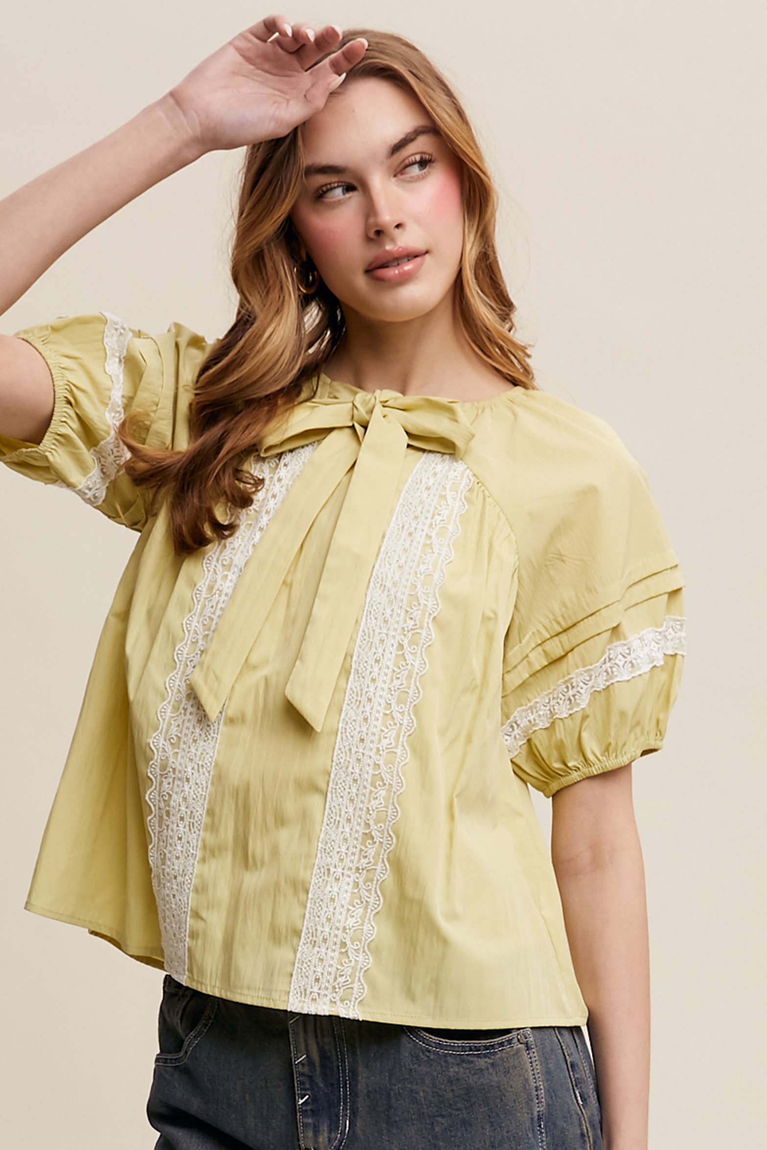 Bow Tie Lace Blouse