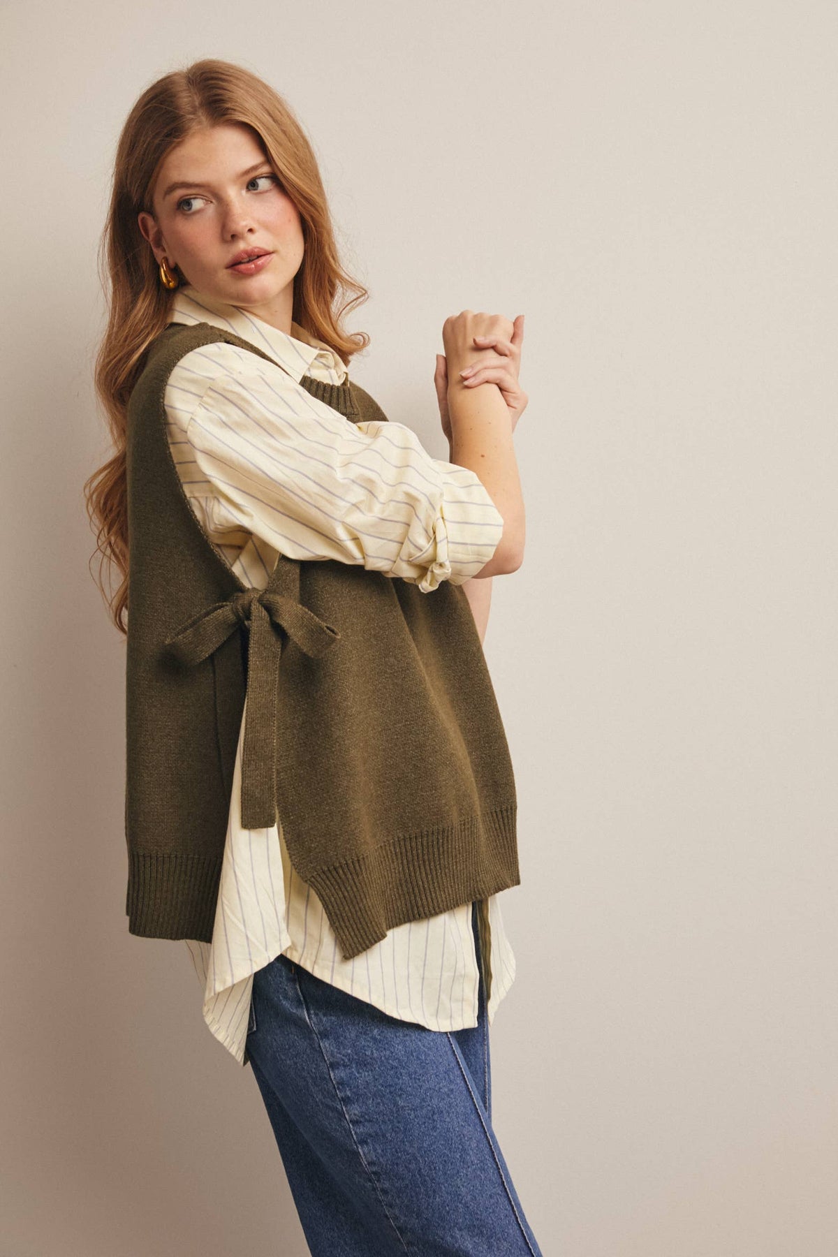 Side Tie Knit Vest