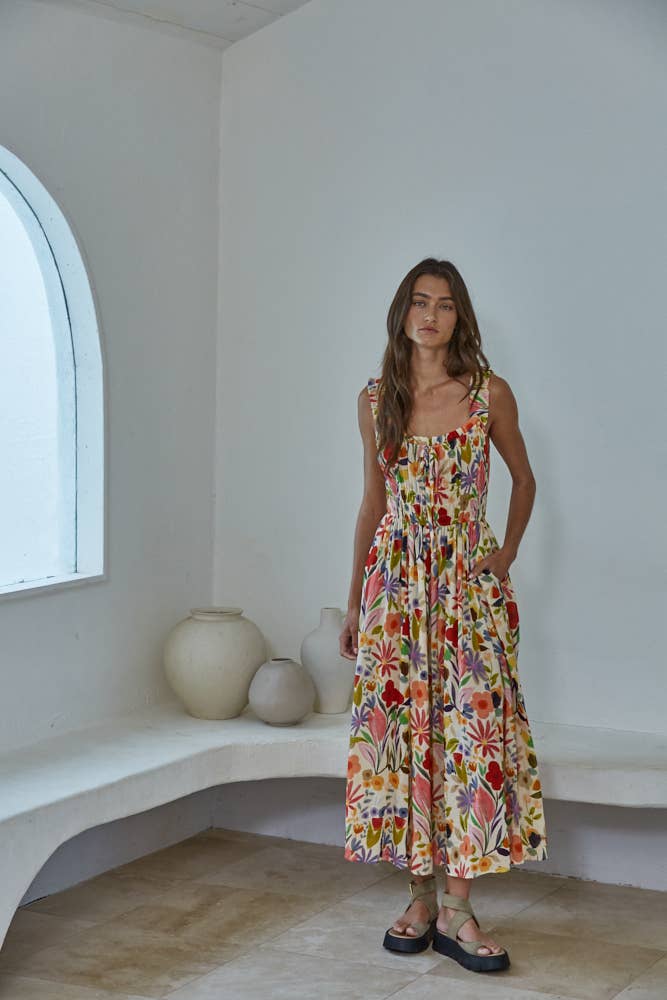 Summer Blooms Sleeveless Dress