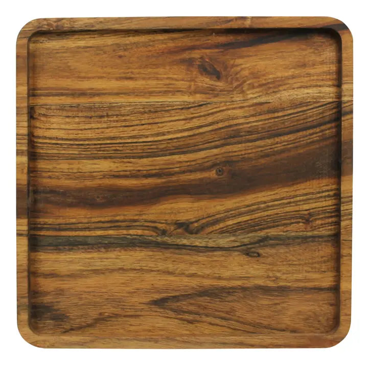 Square Acacia Wood Tray