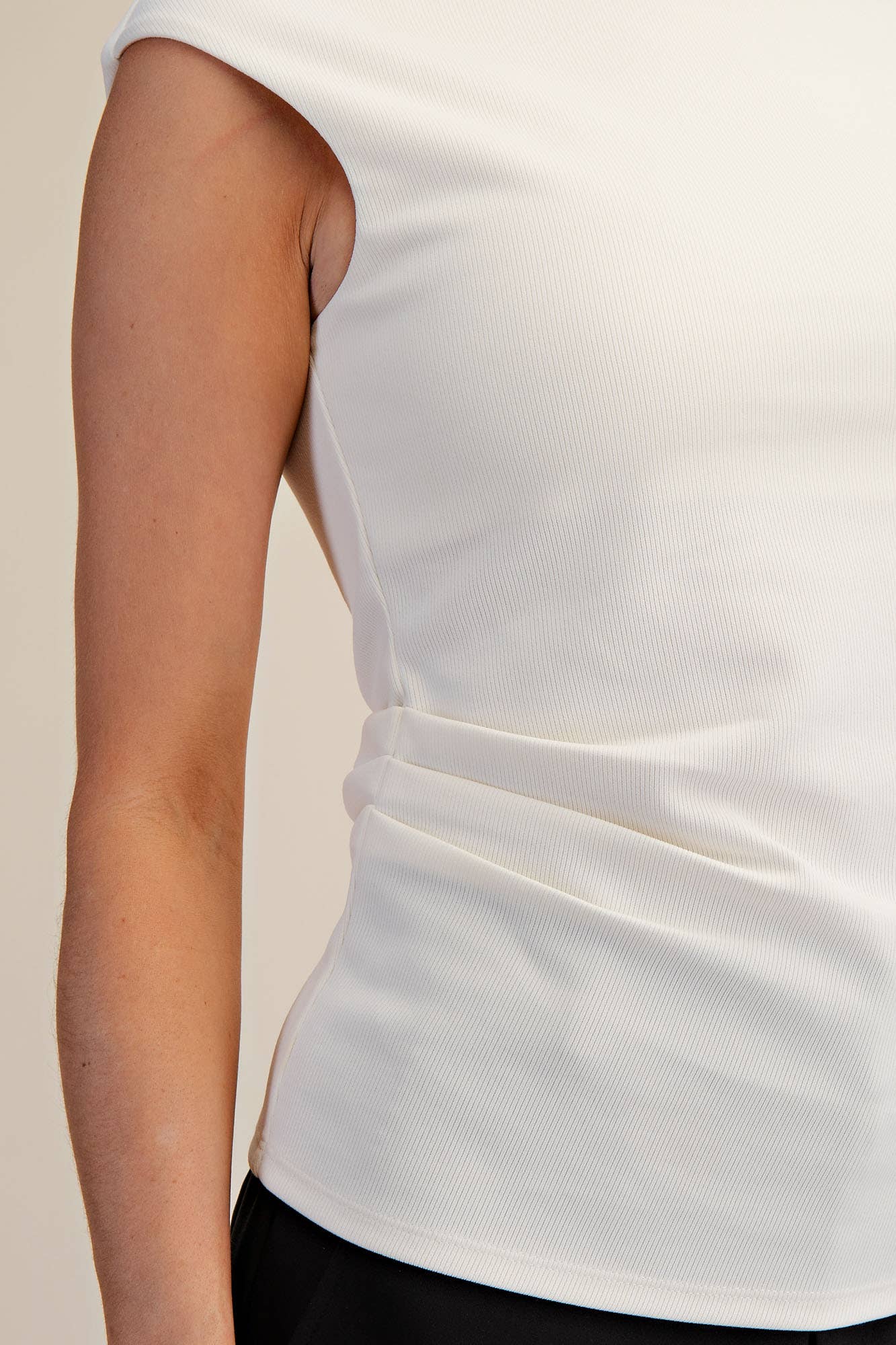 Gathered Side Draped Basic Top