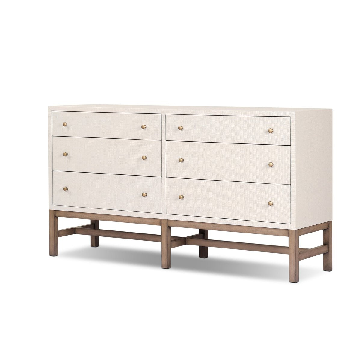 Fiona 6 Drawer Dresser - Ivory Painted Raffia by Four Hands Fiona 6 Drawer Dresser - Ivory Painted Raffia by Four Hands