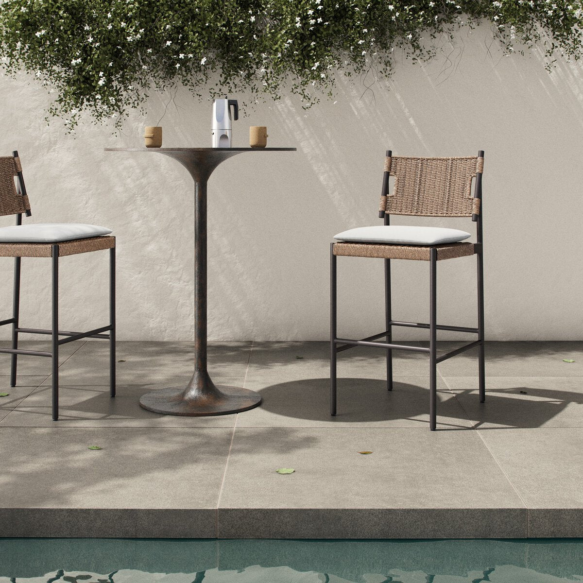 Miller Outdoor Woven Bar + Counter Stool