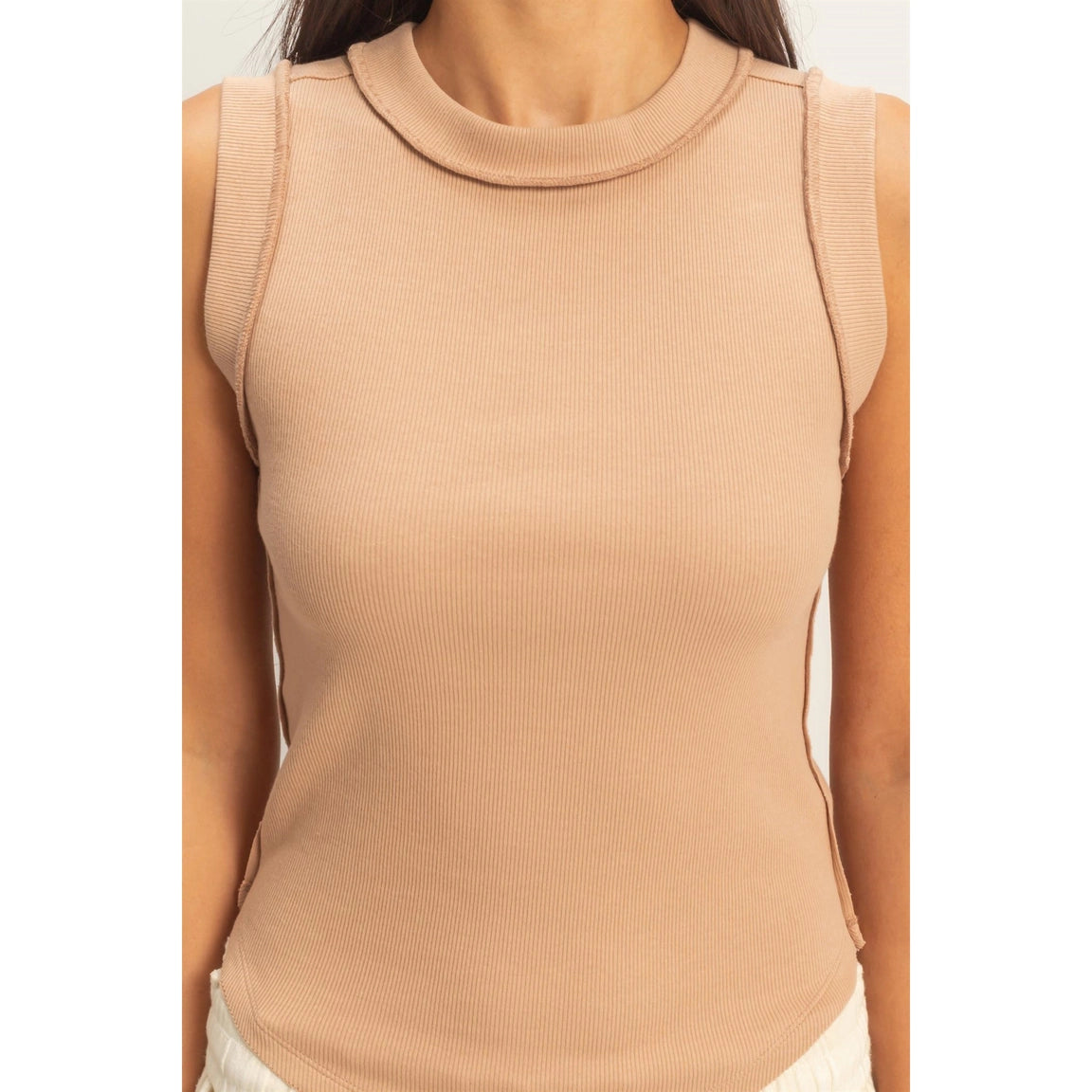 Taupe Seam Detail Tank