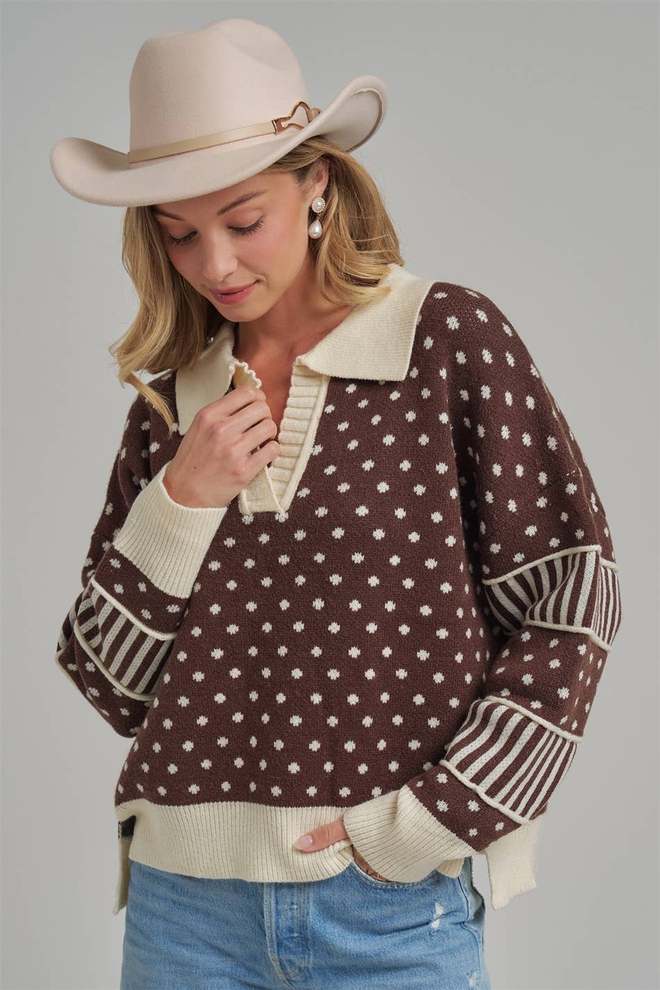 Polka Dot Loose Fit Sweater