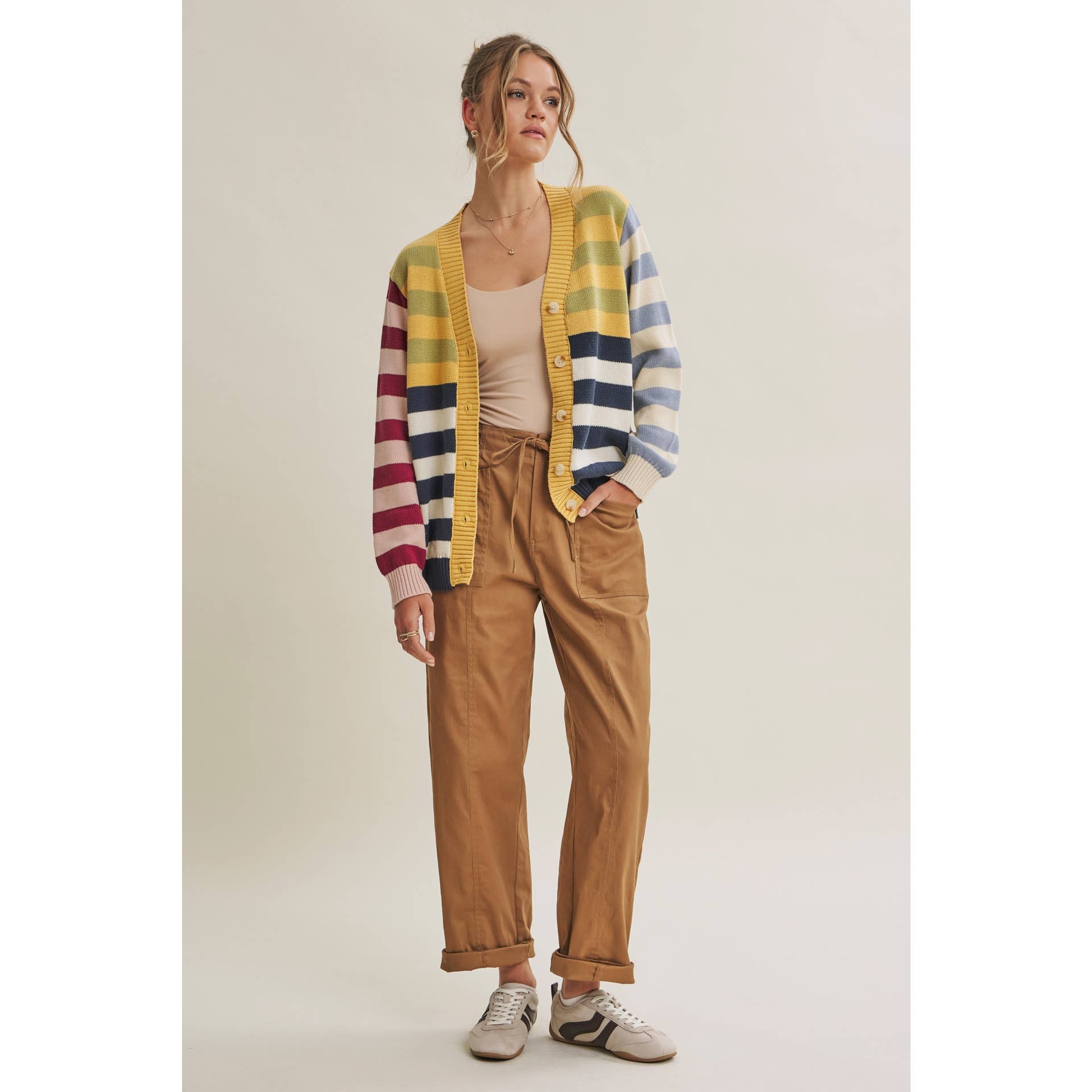 Playful Multi Color Stripe Cardigan