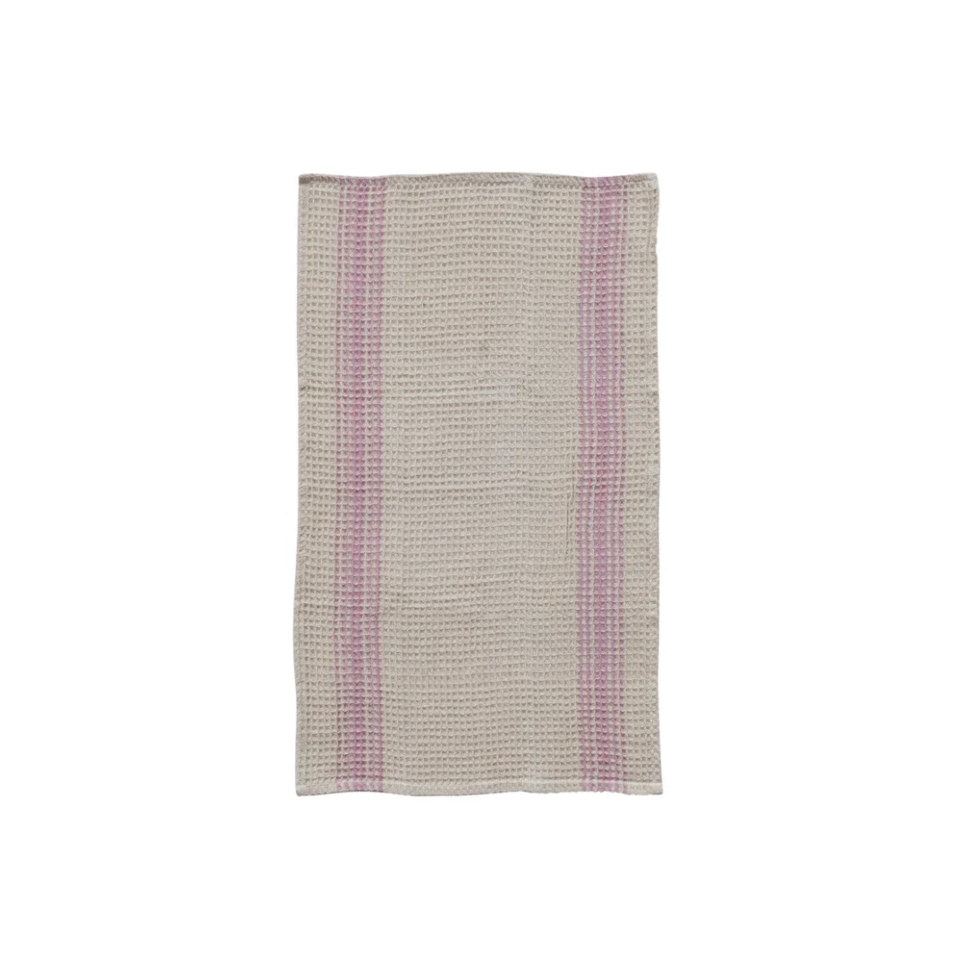 Cotton Waffle Weave Striped Tea Towel