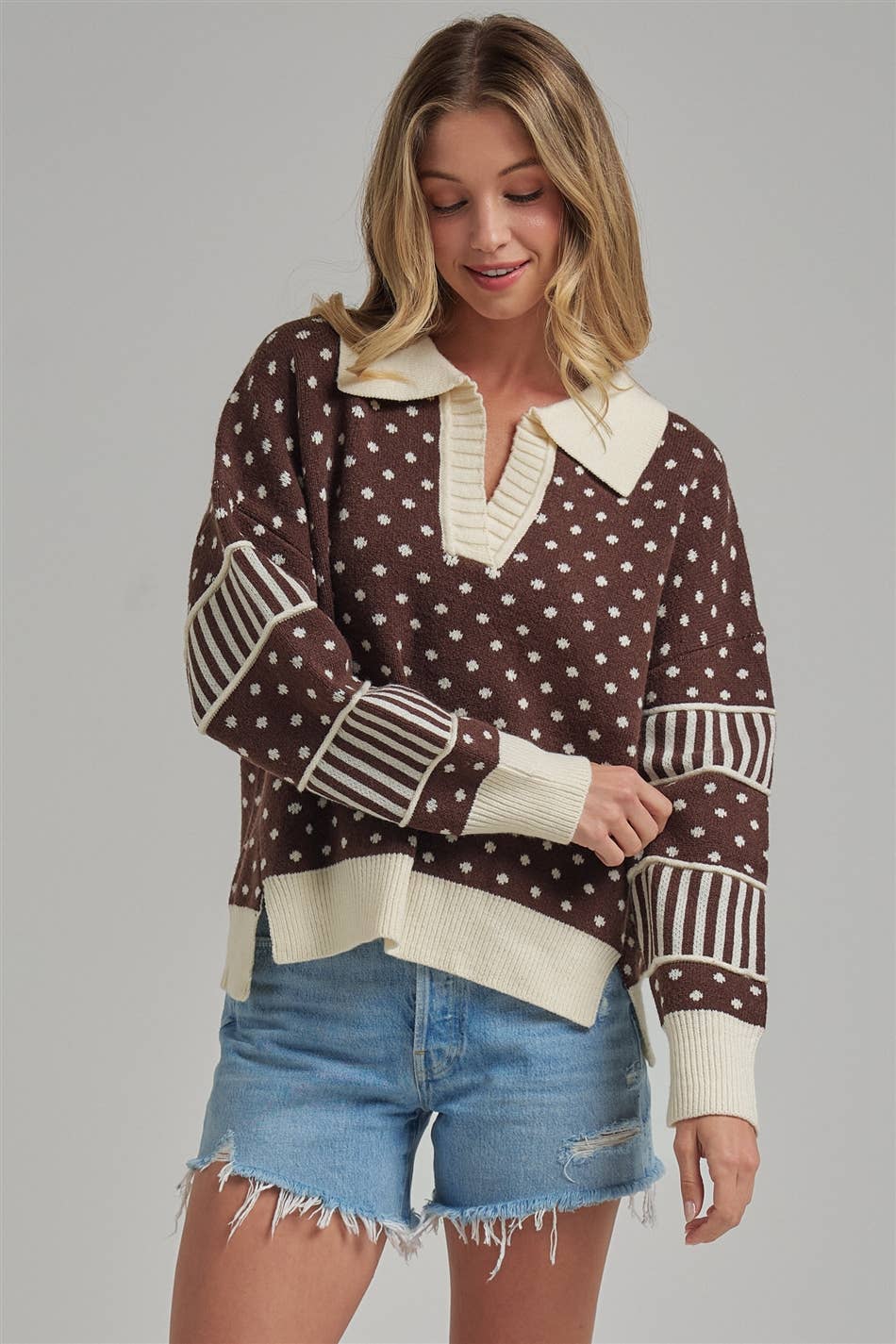 Polka Dot Loose Fit Sweater