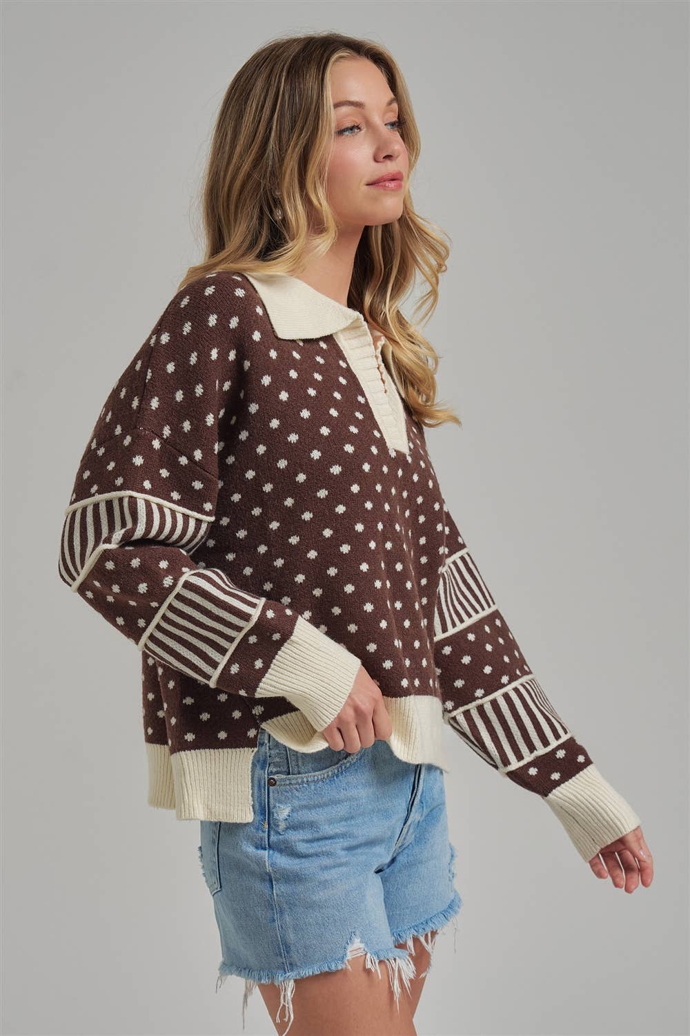 Polka Dot Loose Fit Sweater