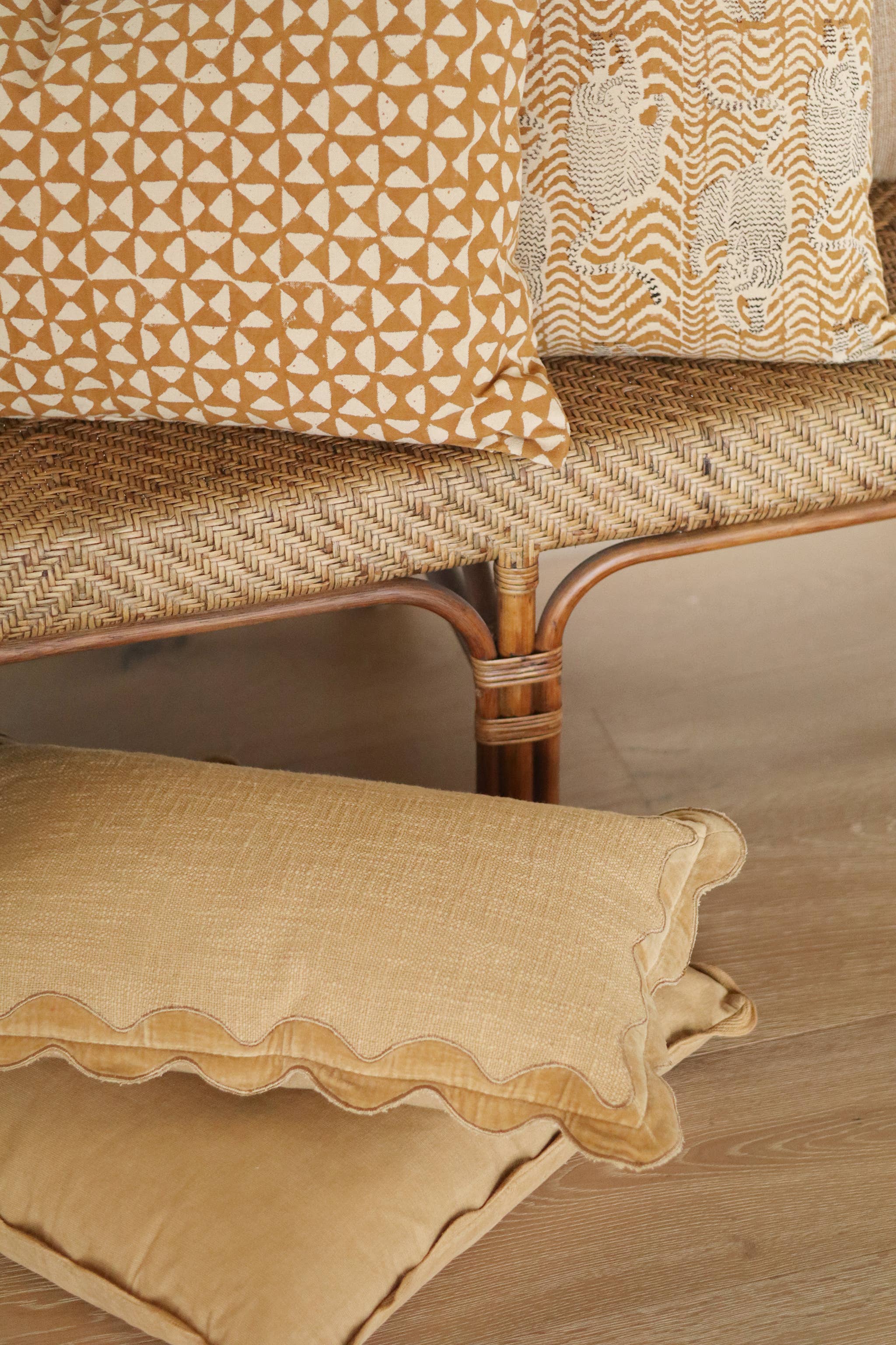 Velvet Scallop Trim Pillow