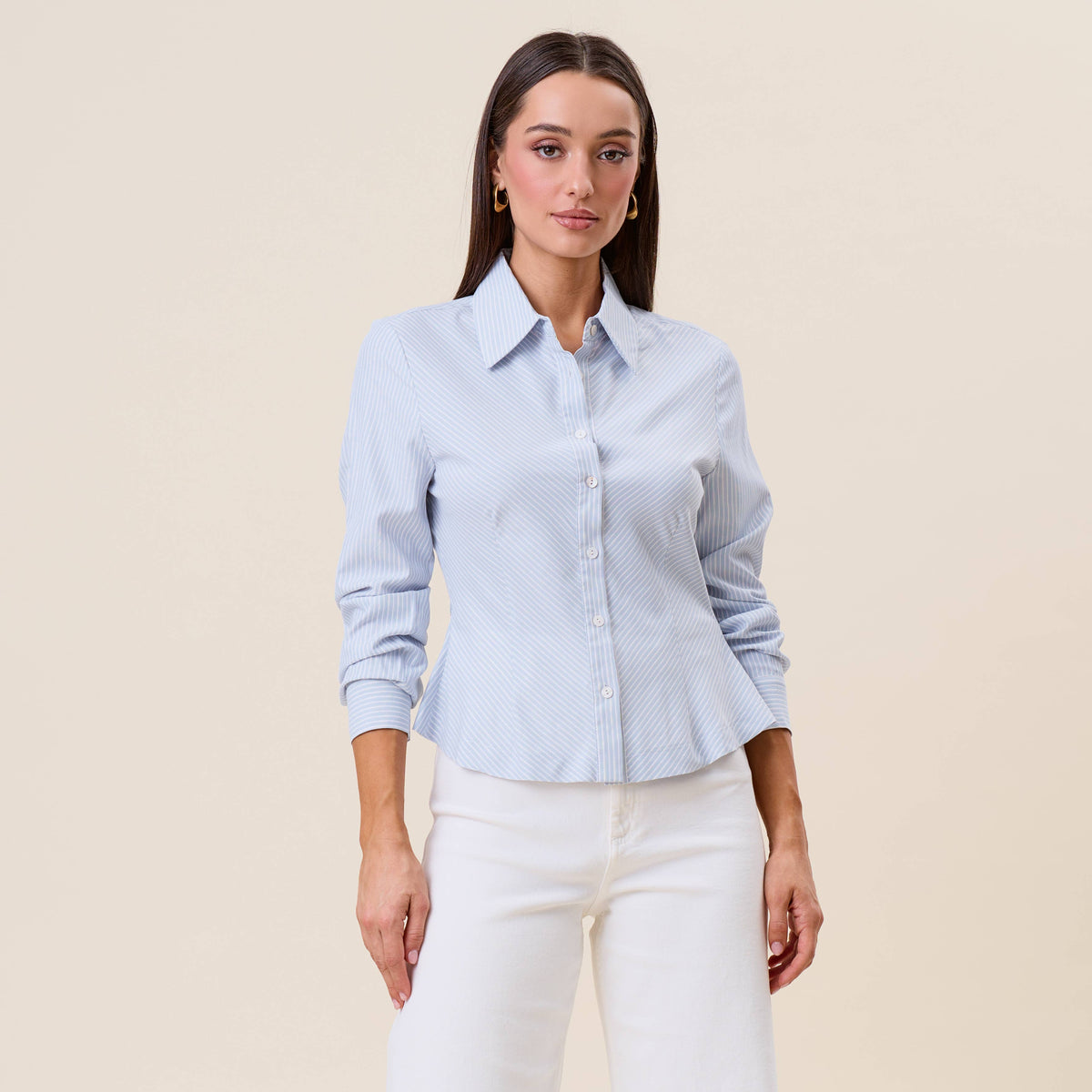 Striped Fit & Flare Blouse