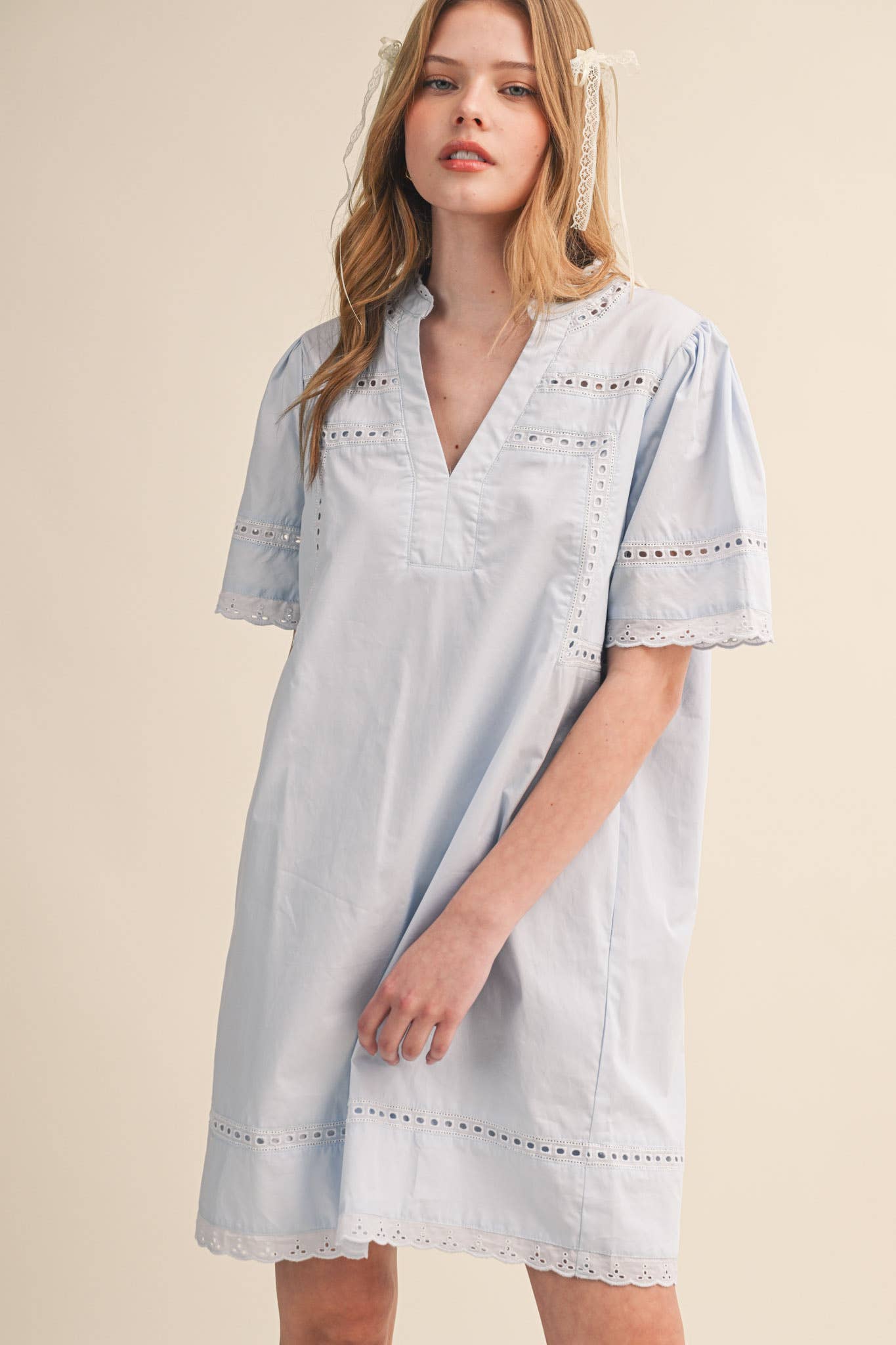 Morgan Lace Trim Tunic Dress