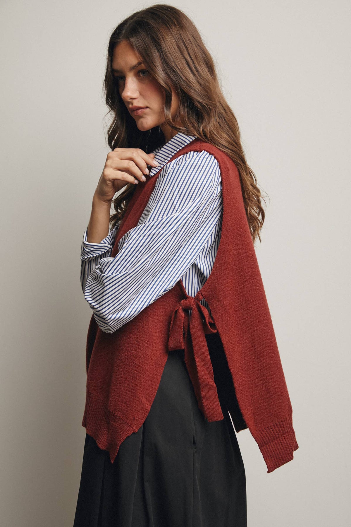 Side Tie Knit Vest