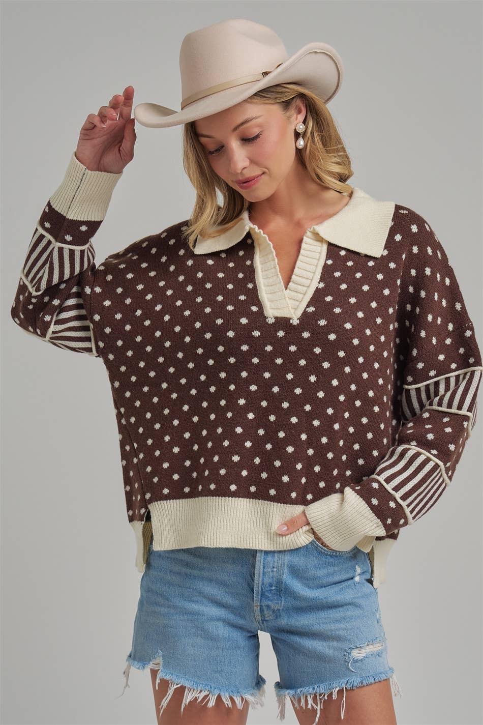 Polka Dot Loose Fit Sweater