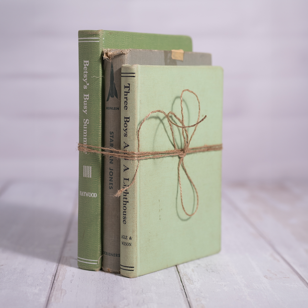Set of 3 Vintage Books - Green Tones