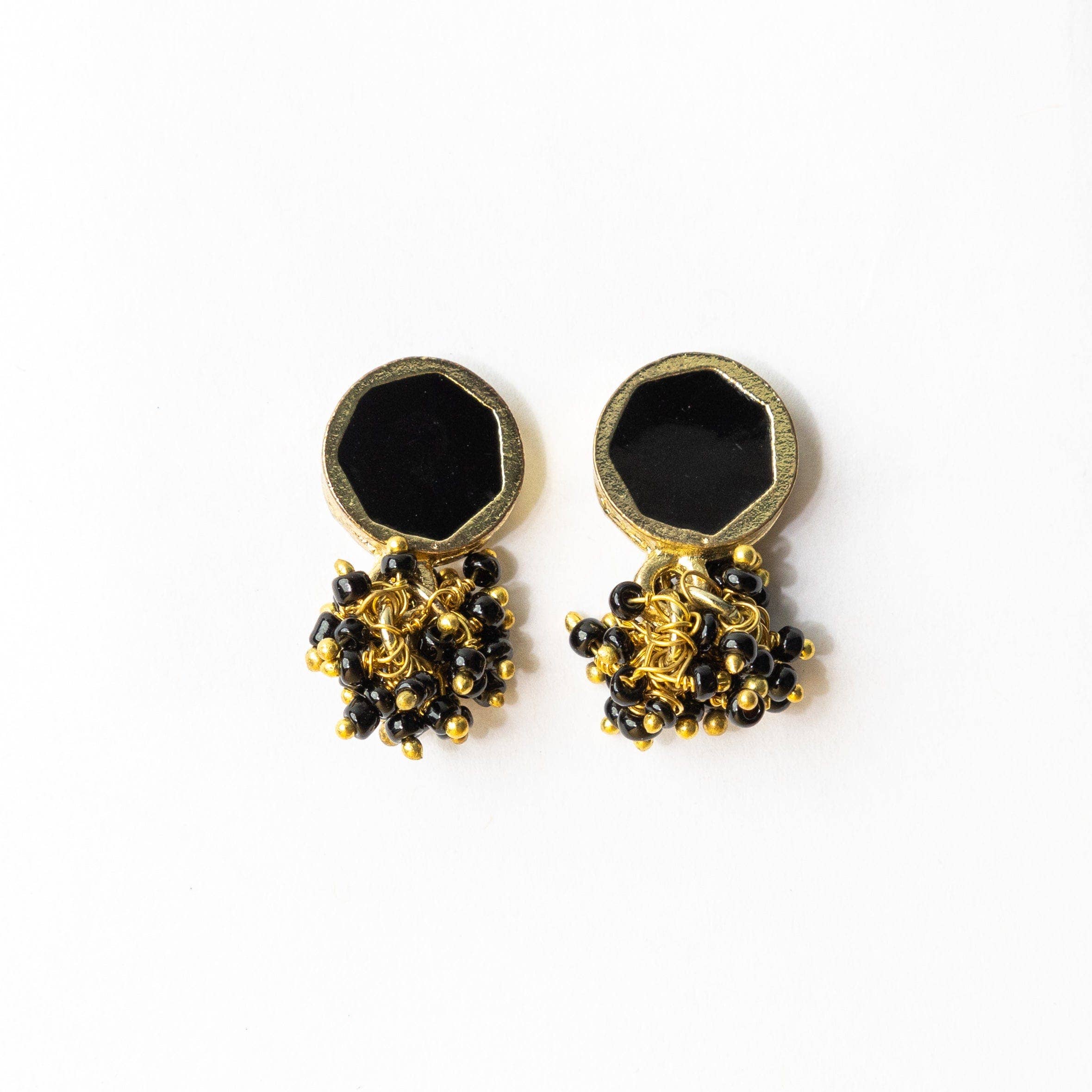 Black Enamel Earrings