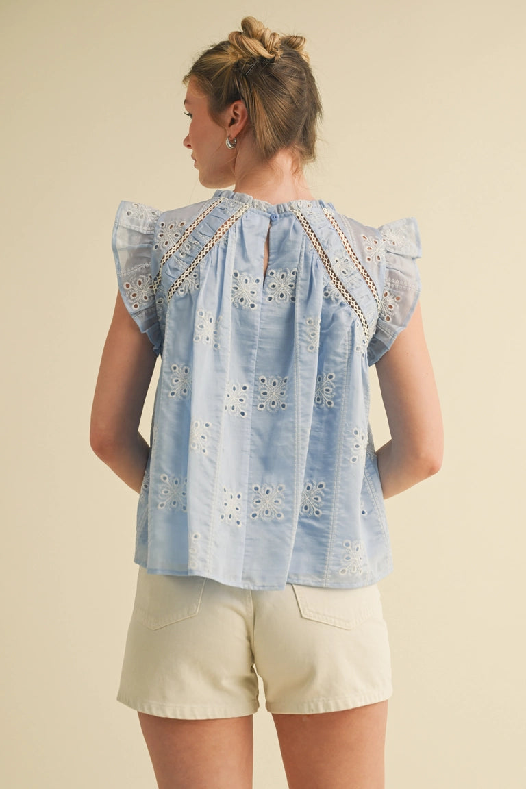 Eyelet Lace Trim Top