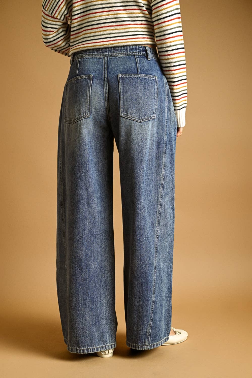 Wide Leg Jeans With Pleats