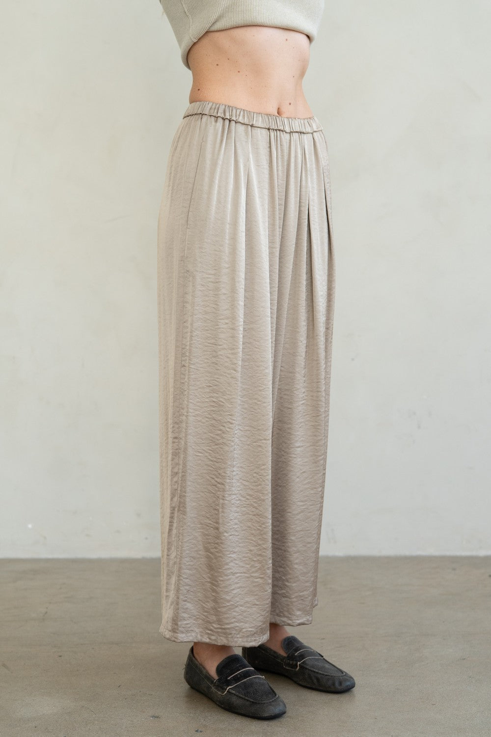 Textured Satin Pants