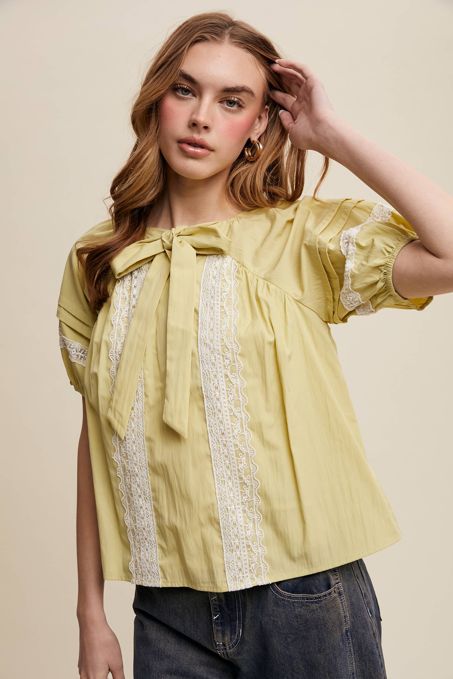 Bow Tie Lace Blouse