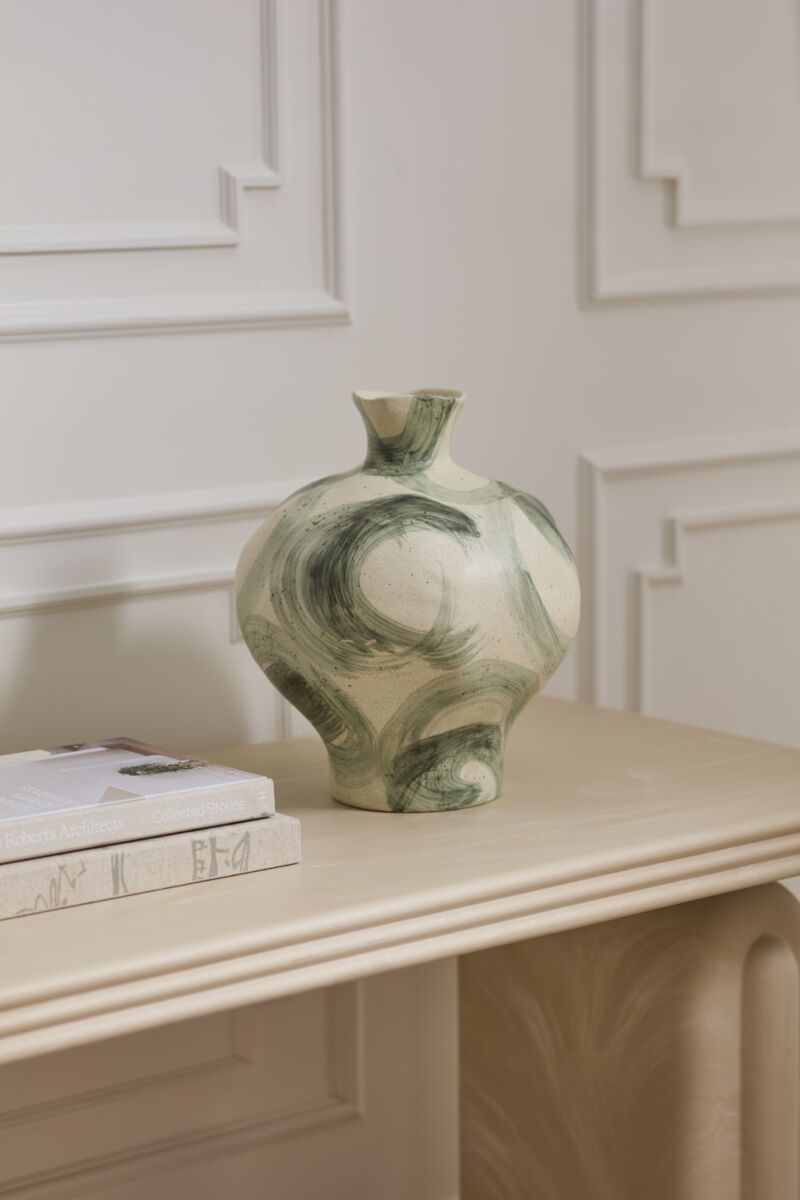 Green Brushstroke Vase