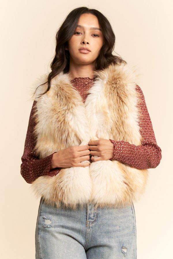 Shaggy Faux Fur Cropped Vest
