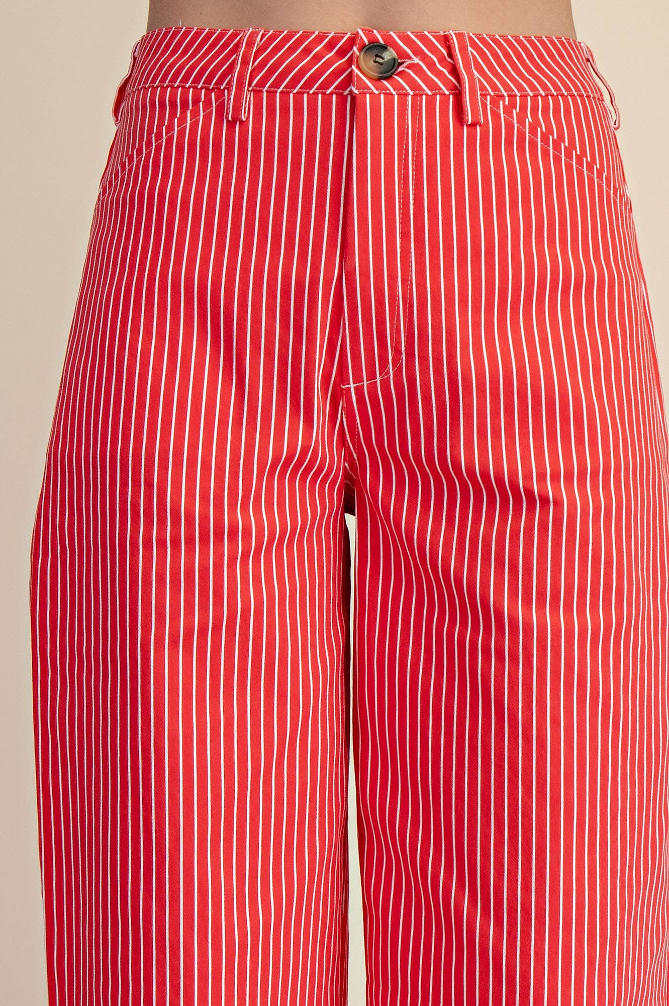 High Waist Barrel Leg Stripe Pants