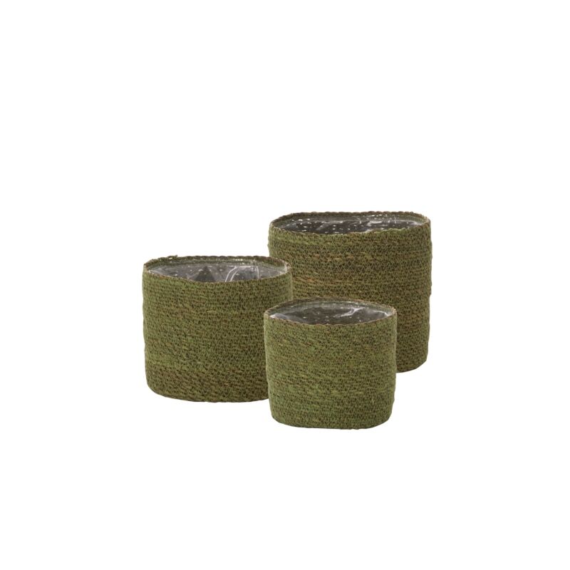 Green Seagrass Basket Planters