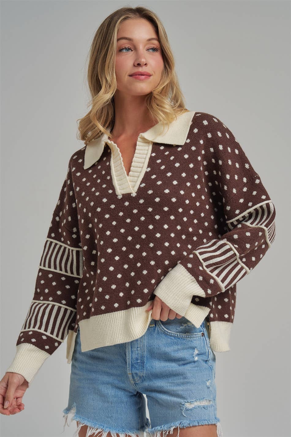 Polka Dot Loose Fit Sweater
