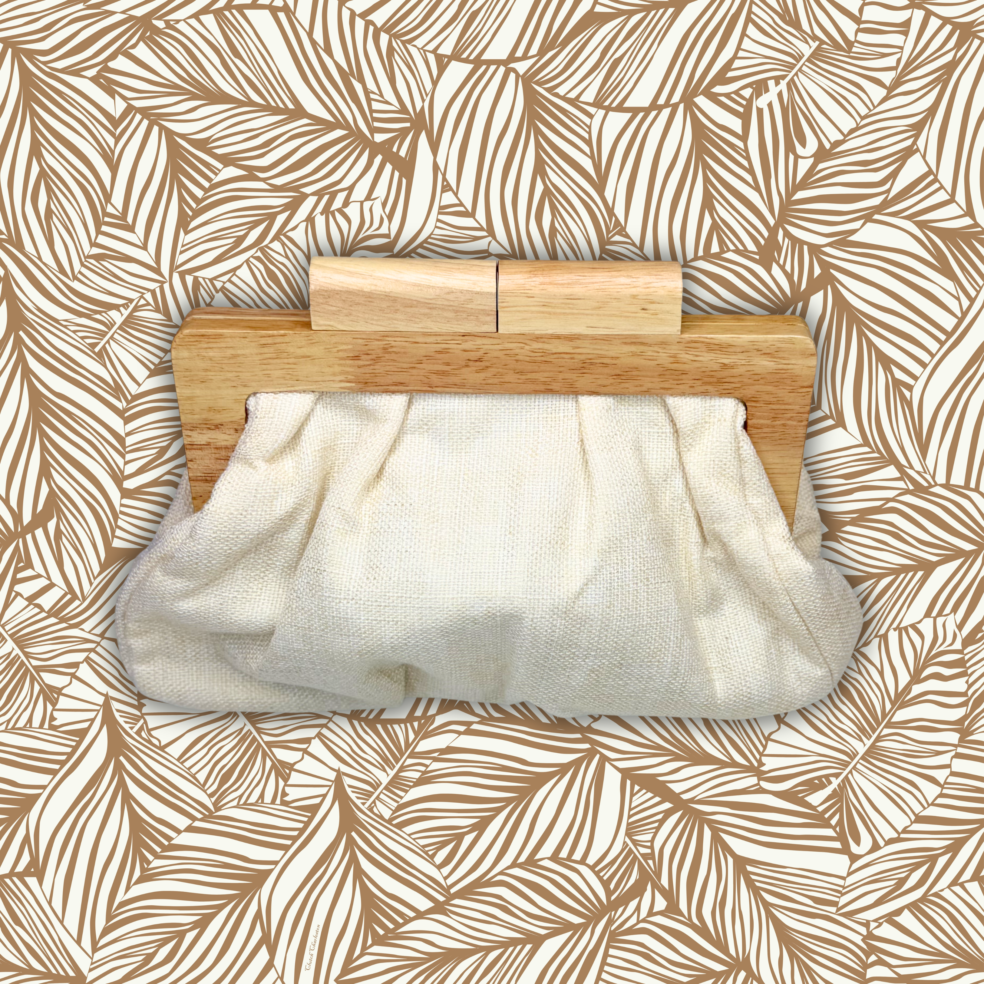 Soft Beige Linen Clutch