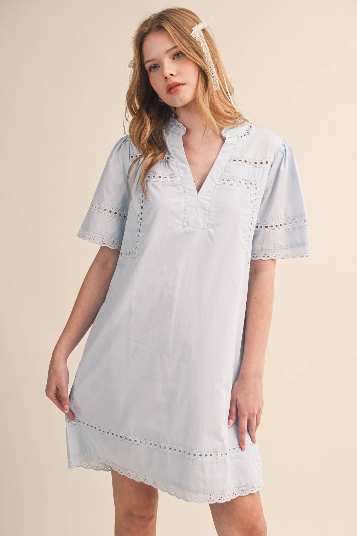 Morgan Lace Trim Tunic Dress