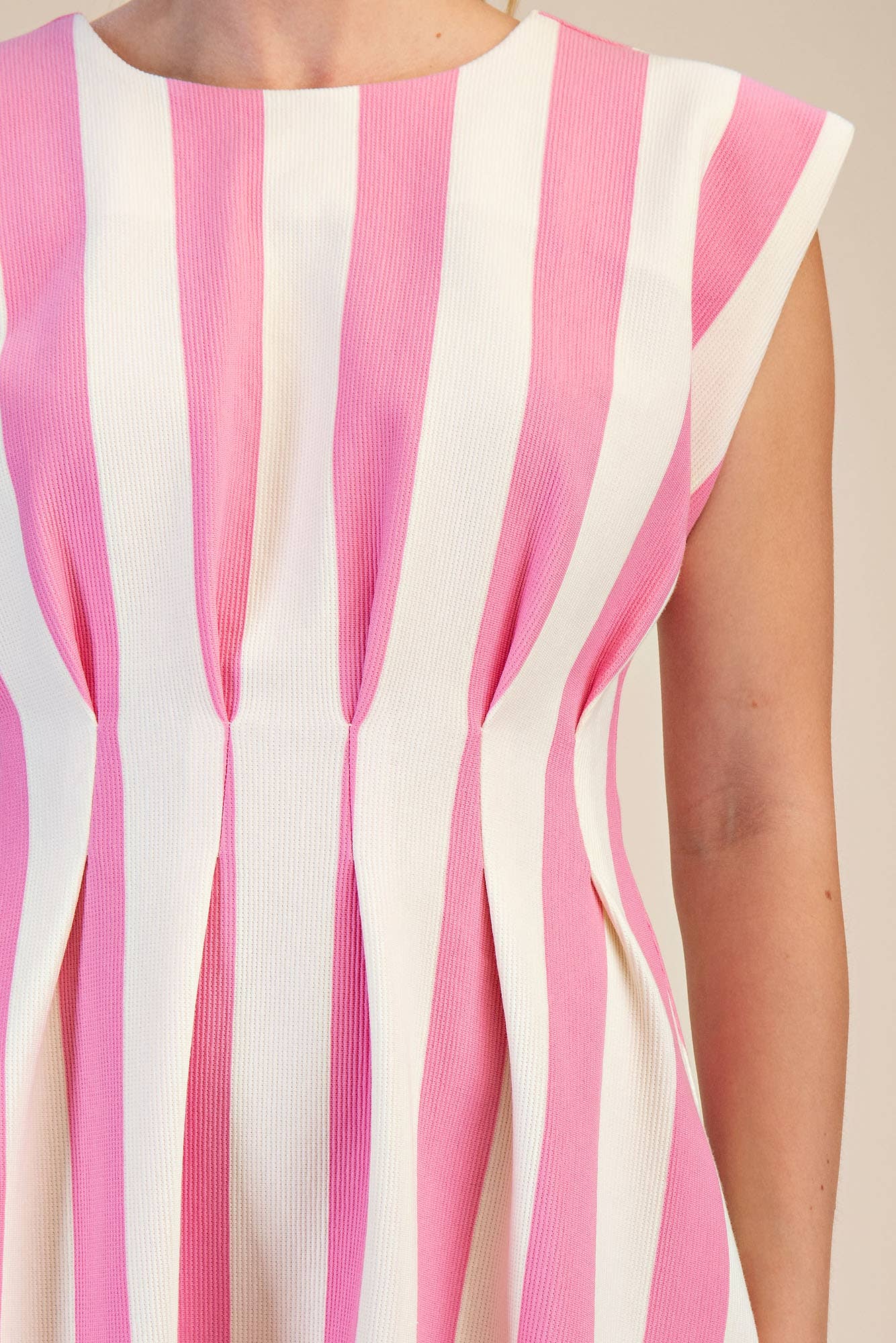 Pleated Waist Mini Dress
