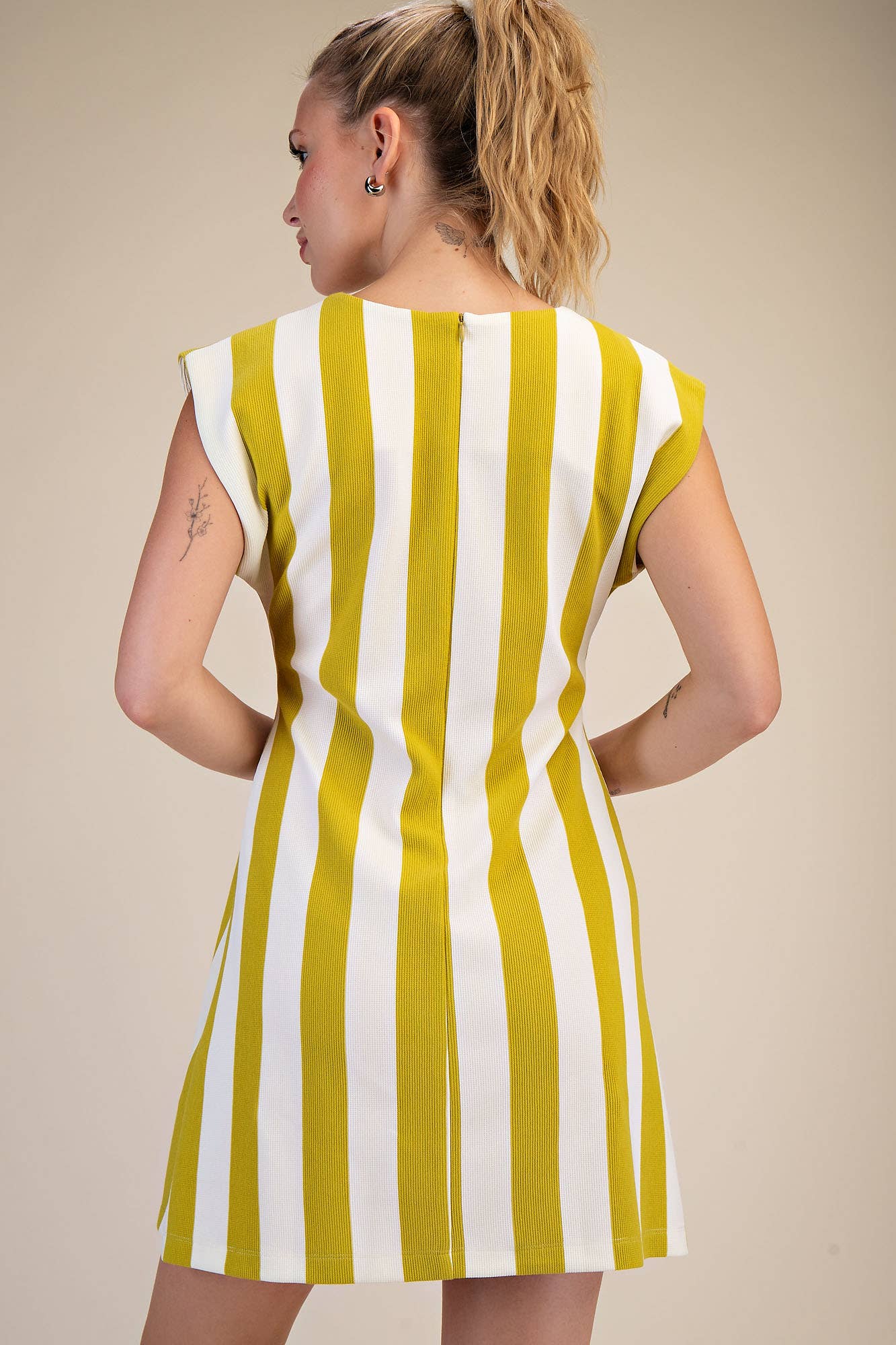 Cabana Stripe Pleated Mini Dress