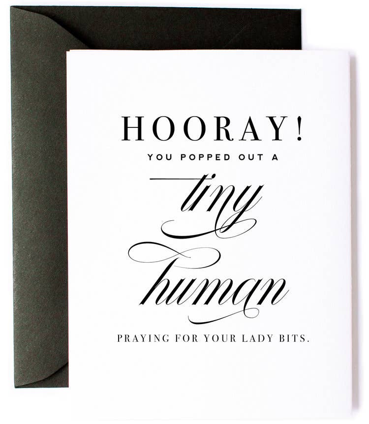 Tiny Human and Lady Bits New Baby Greeting Card