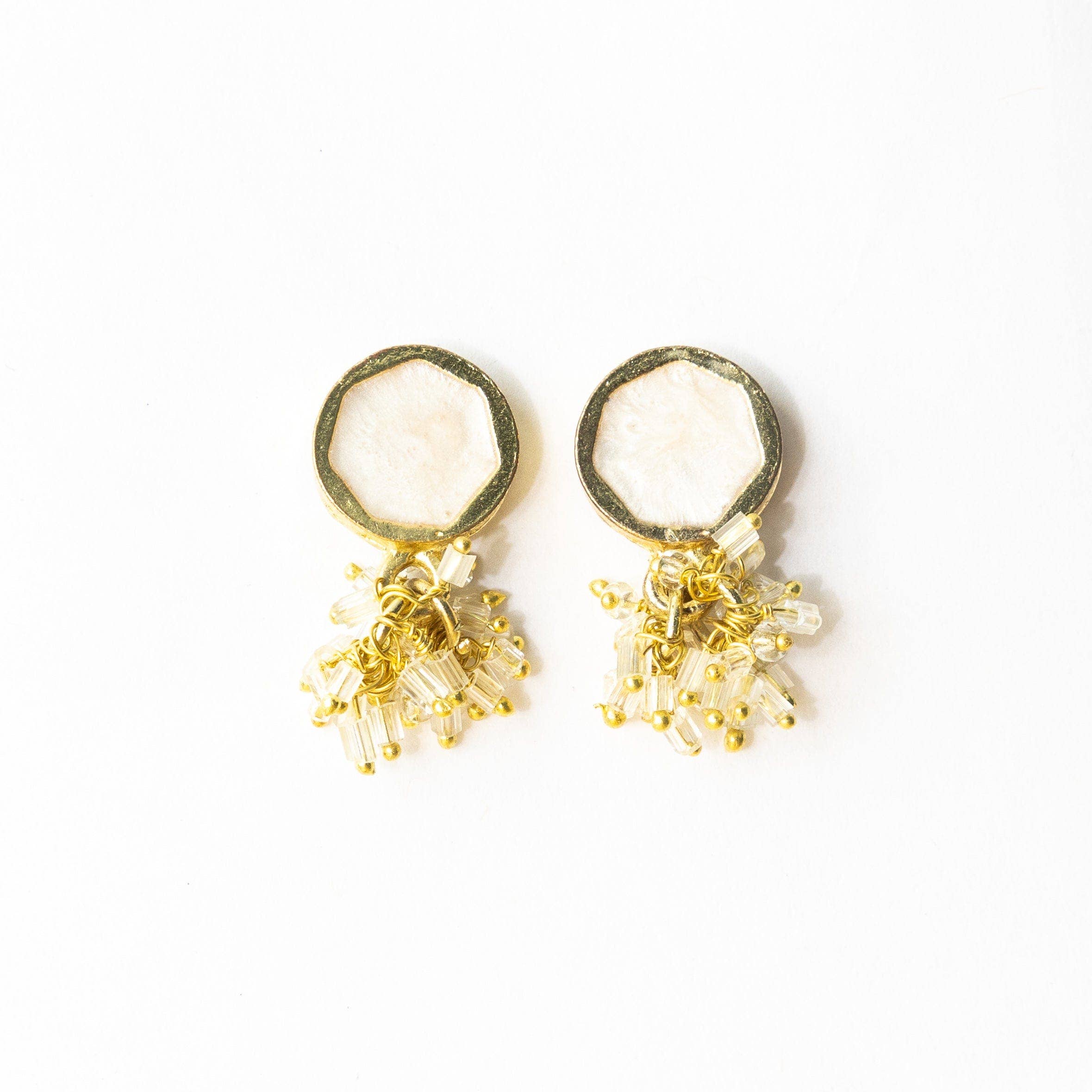 White Enamel Earrings