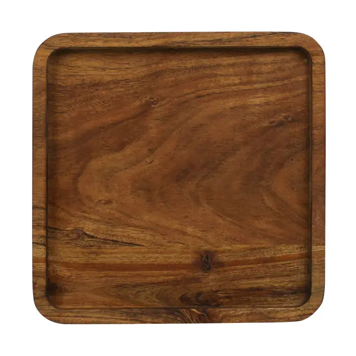 Square Acacia Wood Tray