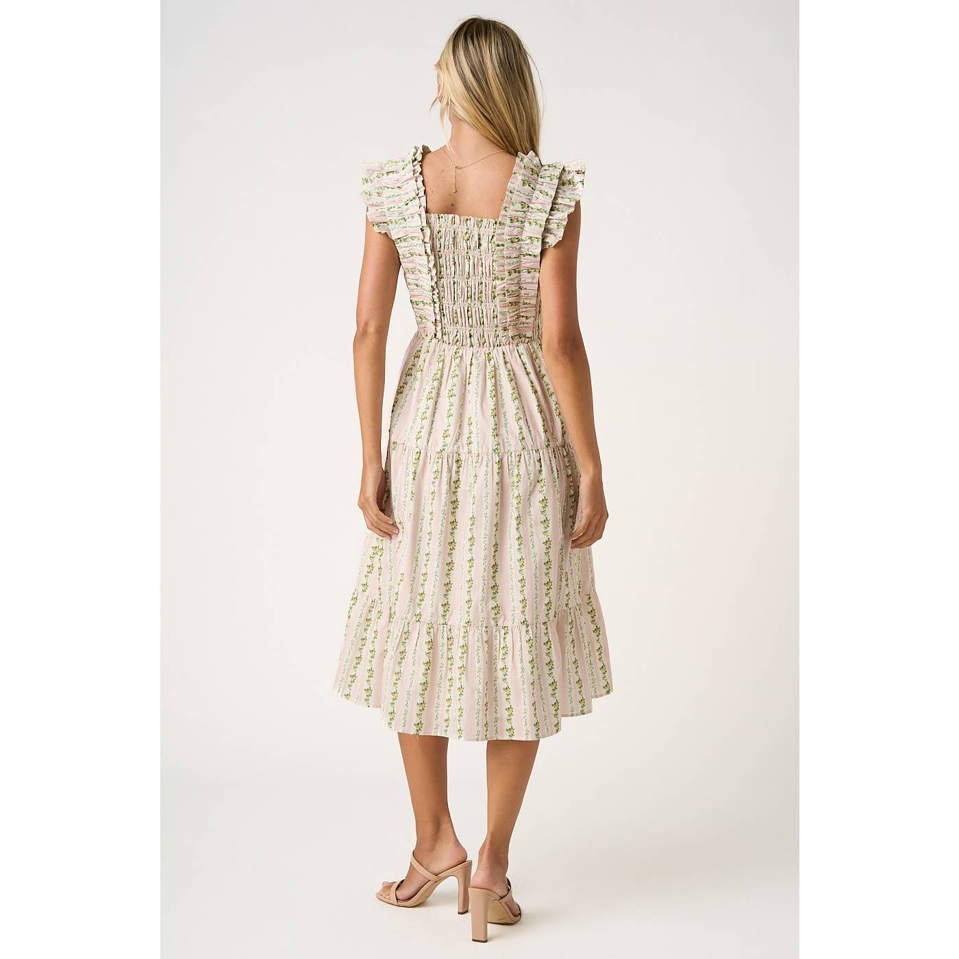 Smocked Floral Midi Dress
