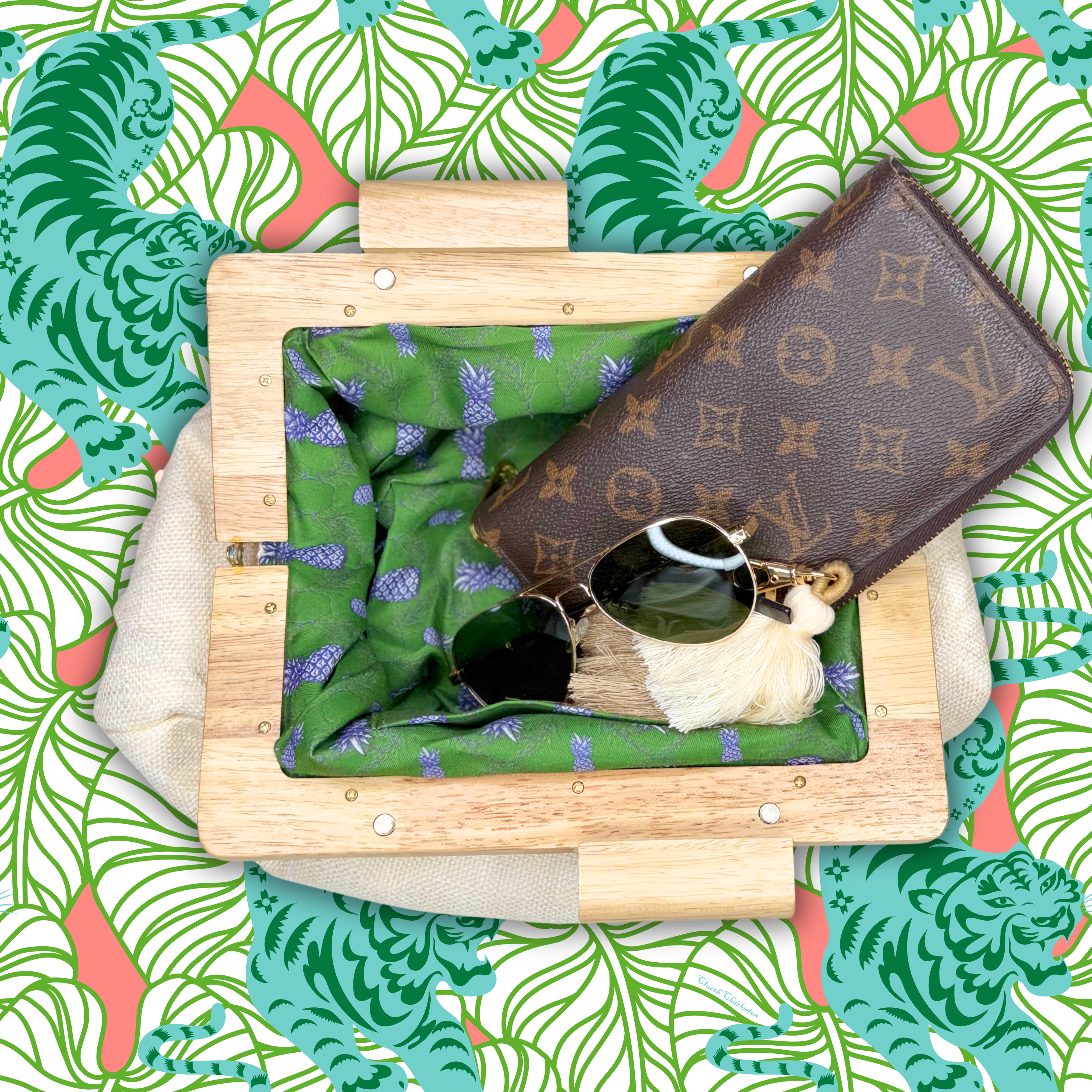 Soft Beige Linen Clutch