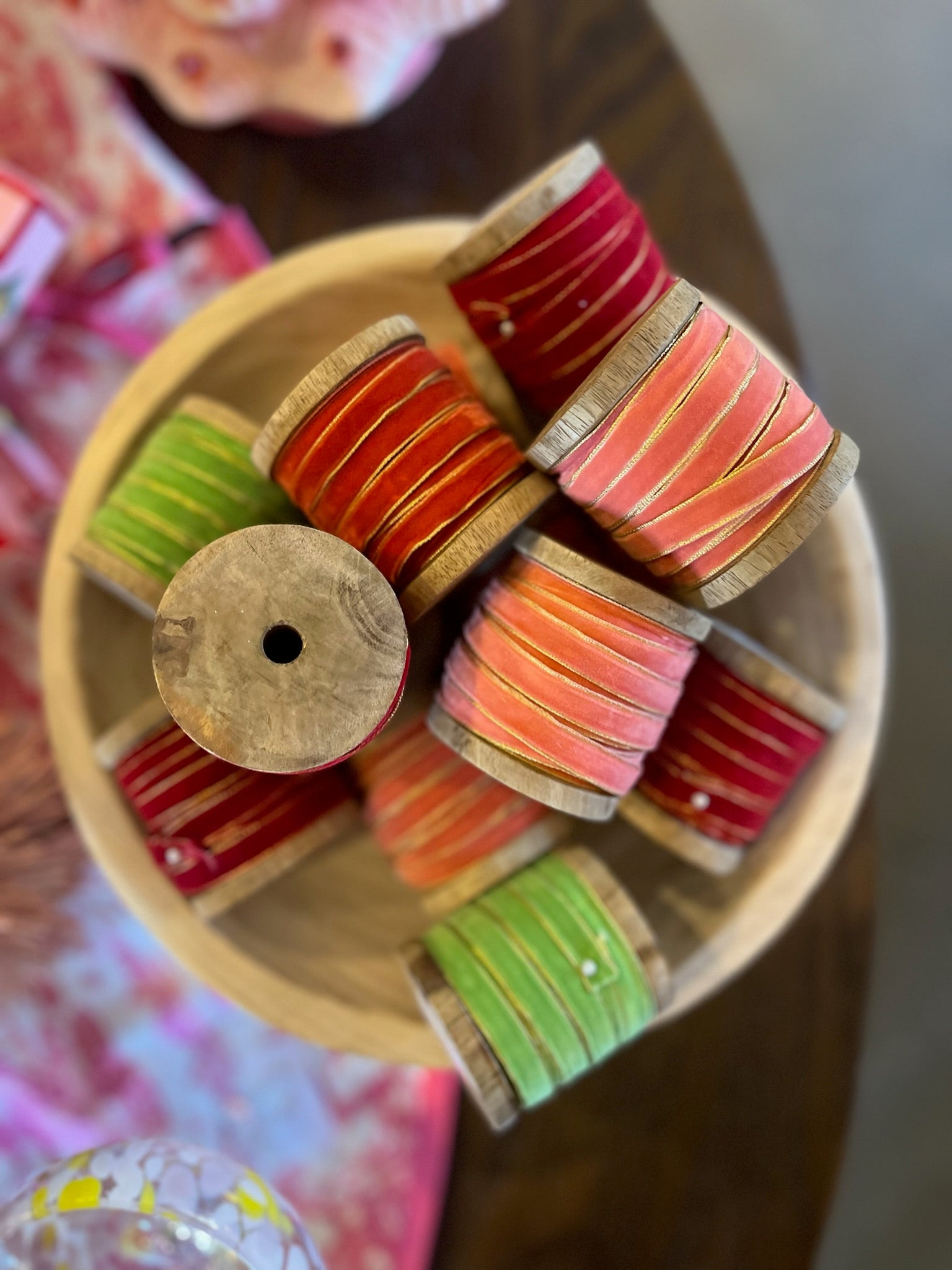 Velvet Ribbon with Metallic Edging