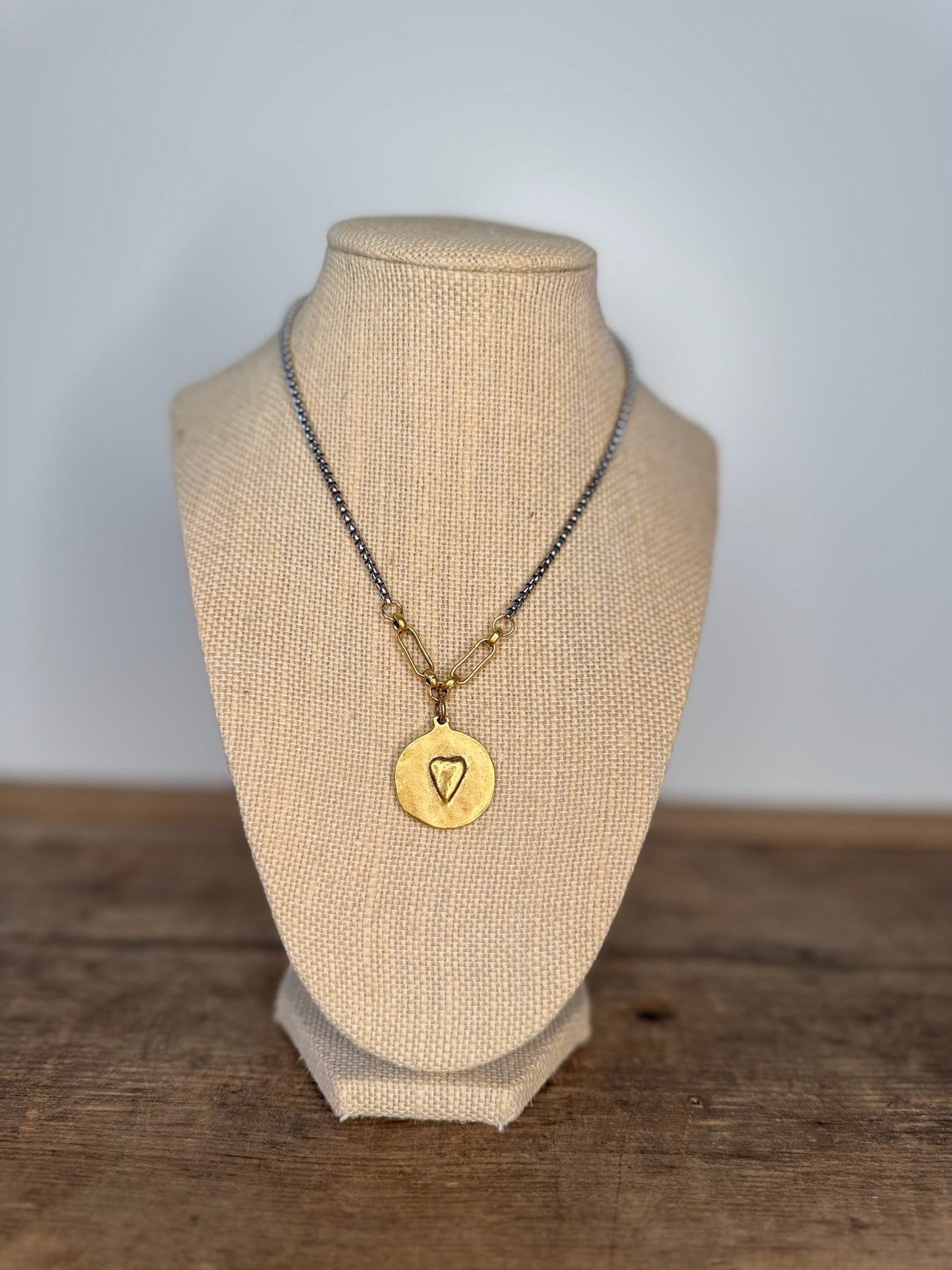 Gunmetal Cross Amulet Necklace