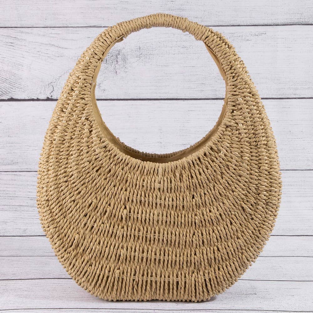 Basket Weave Round Handbag