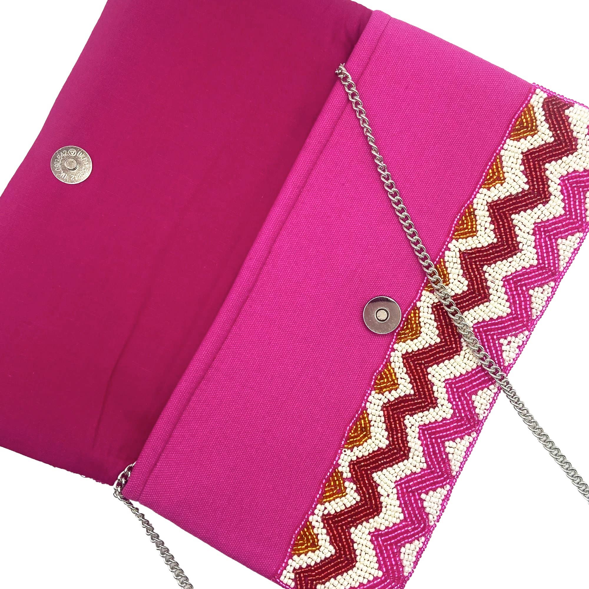 Chevron Rainbow Beaded Clutch