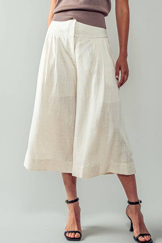 Extra Wide Leg Ankle Length Pull On Pants