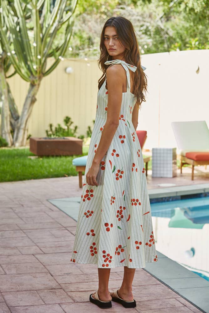 Veggie Print Sleeveless Maxi